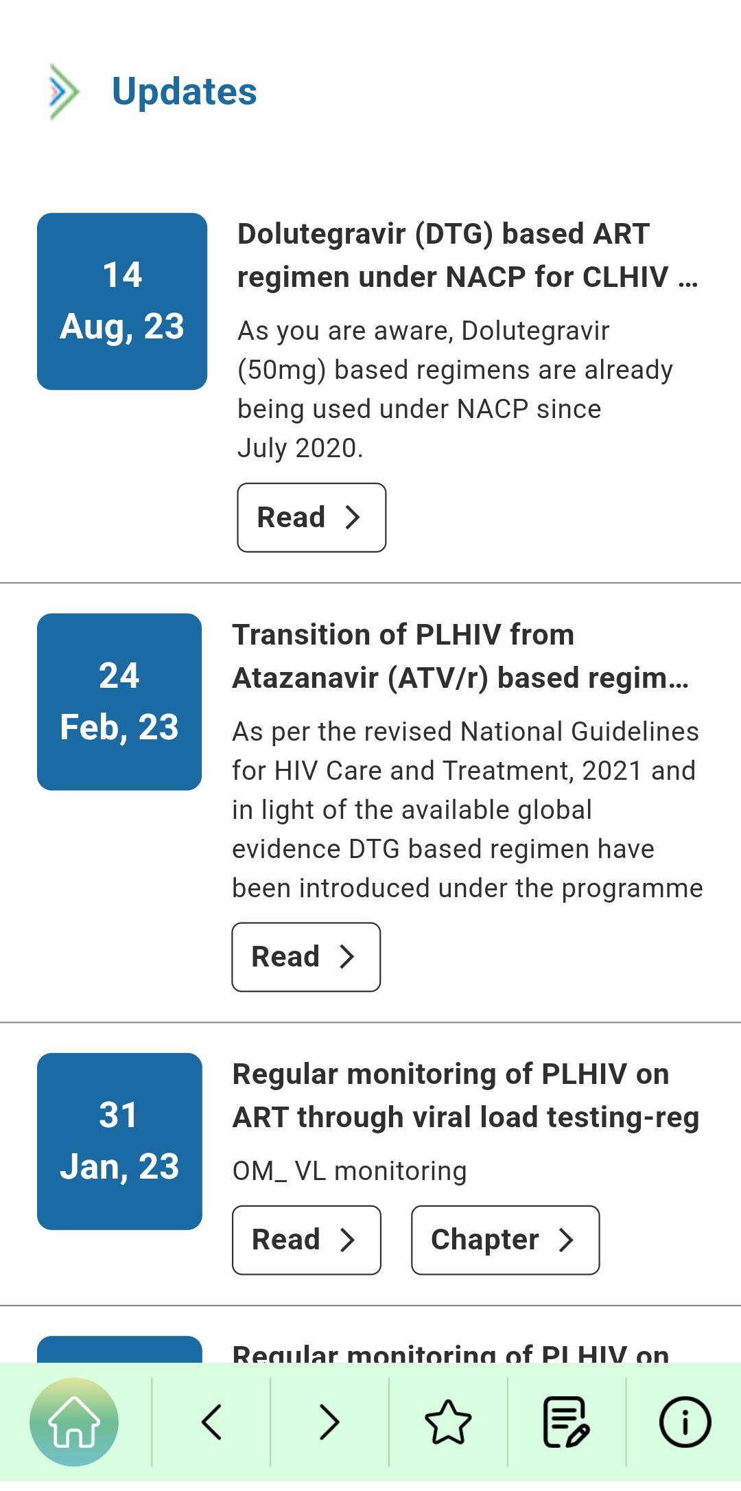 Mobile Application on National Guidelines on HIV care and treatment